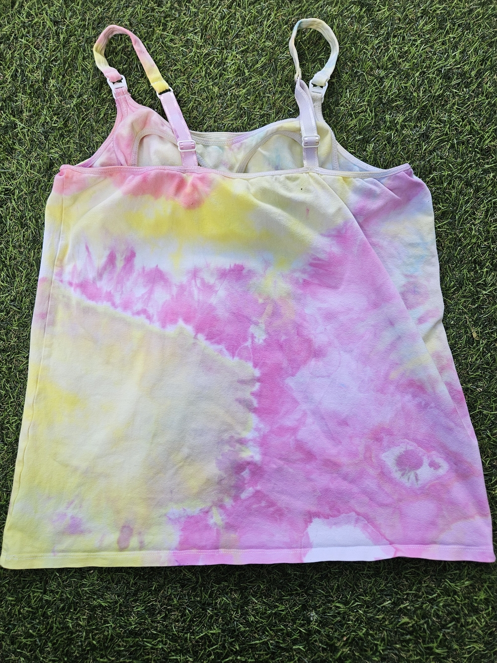 Tie-Dye Pastel Tank Top - Pink & Yellow